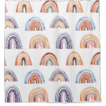 Baby rainbow, watercolor, seamless, colorful backg shower curtain