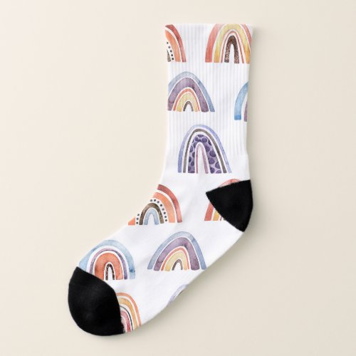Baby rainbow watercolor seamless colorful backg socks