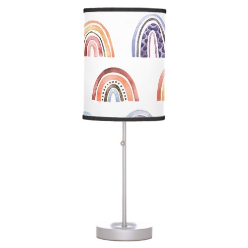 Baby rainbow watercolor seamless colorful backg table lamp