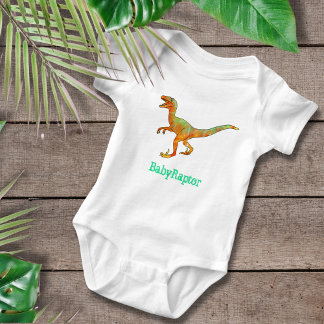 Baby Raptor Funny Velociraptor Dinosaur Art Pun Bodysuit