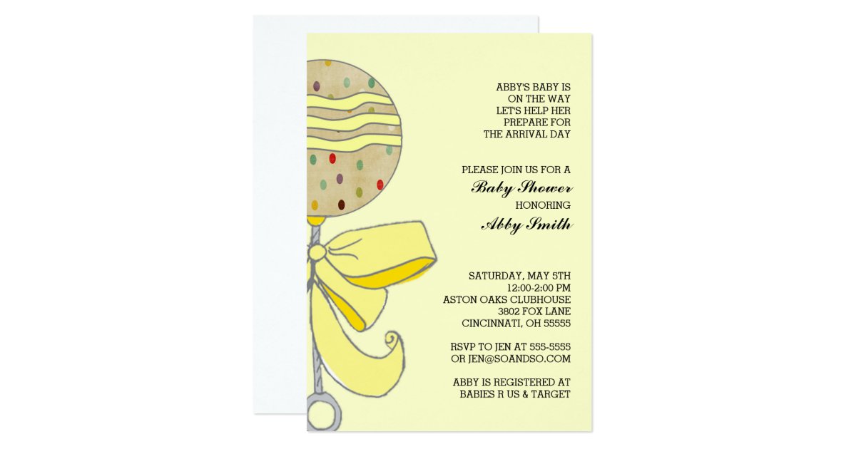 Baby Rattle Invitations 4