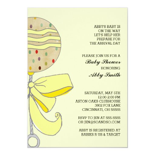 Baby Rattle Invitations 1