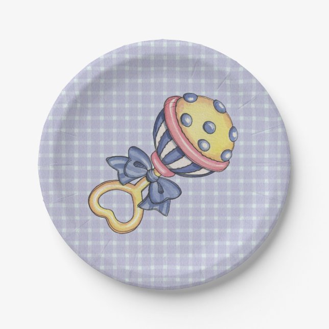 Baby Rattle Paper Plates (Front)
