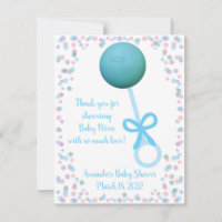 Baby Rattle Shower Favor, EOS lip balm  Note Card