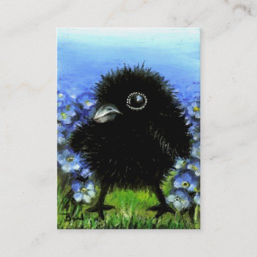 Customizable Baby raven ACEO prints Business Card