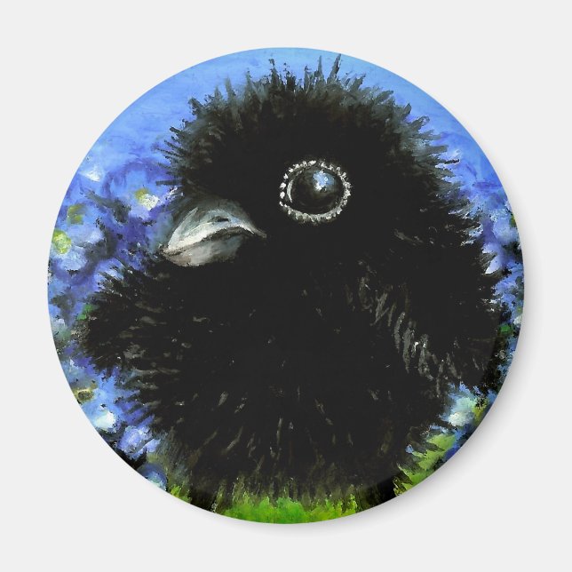 Baby raven magnet (Front)