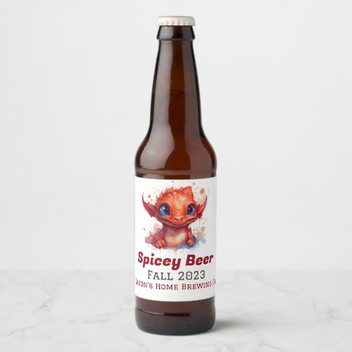 Baby Red Dragon Home Brew Beer Beer Bottle Label