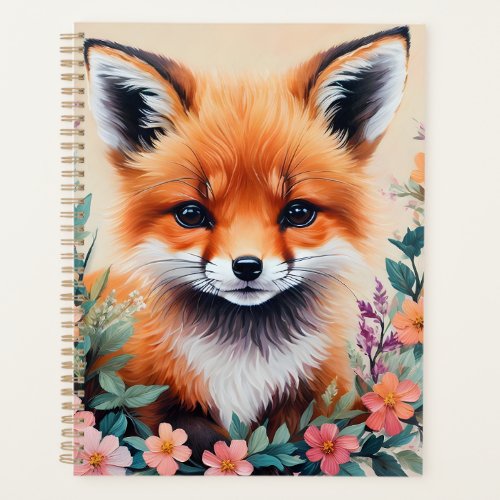 Baby Red Fox Floral Art Planner