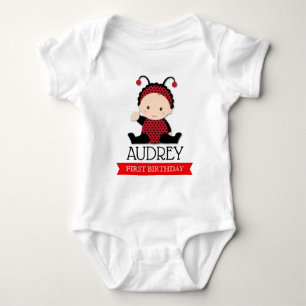 Baby Red Ladybug First Birthday Baby Shower Baby Bodysuit
