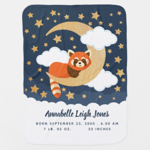 Baby Red Panda Moon  Blanket