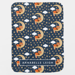 Baby Red Panda Moon  Blanket