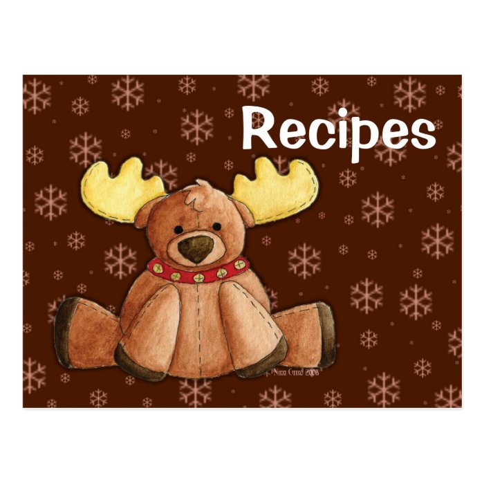 Baby Rein Dear Recipe Card Postcards