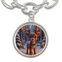 Baby Reindeer In Snowy Forest