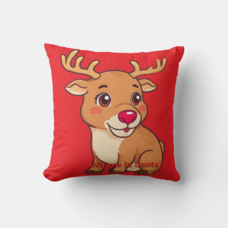 Baby reindeer throw pillow