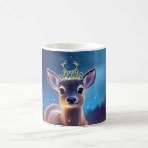 Baby Reindeer with Merry Christmas greeting Coffee Mug