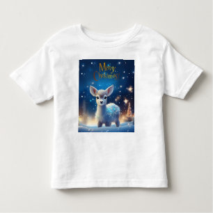 Baby Reindeer with Merry Christmas greeting Toddler T-shirt