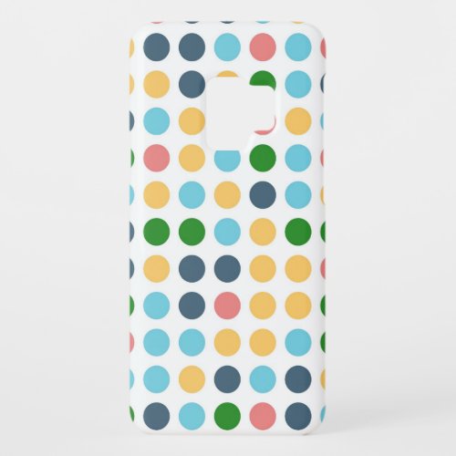 Baby Retro Polka Dots  Yellow Pink green Aqua Case_Mate Samsung Galaxy S9 Case