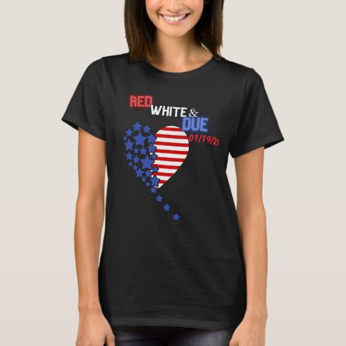 Baby Reveal 4th of July Red White and Due Stars T_Shirt