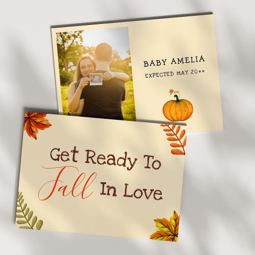 Baby Reveal  Fall Photo Pregnancy Announcement 