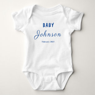 Baby reveal last name Family birthday year Baby Bodysuit