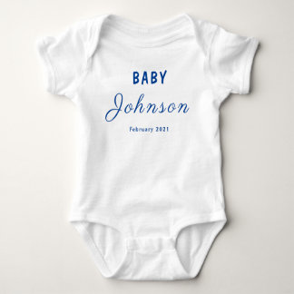 Baby reveal last name Family birthday year Baby Bodysuit