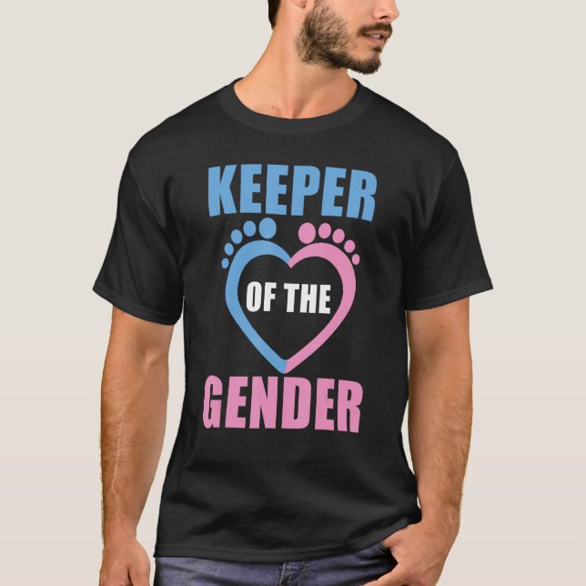 baby reveal party gender reveal keeper of the gend T-Shirt (Front)