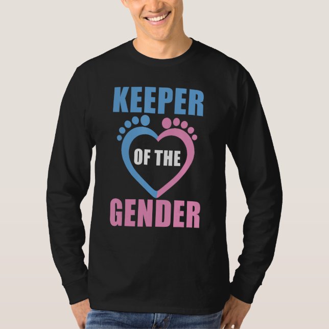 baby reveal party gender reveal keeper of the gend T-Shirt (Front)