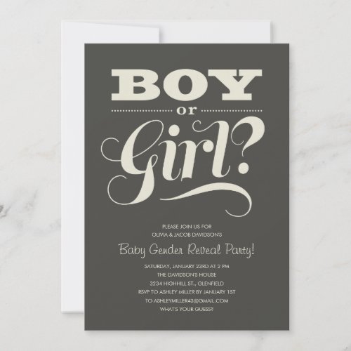 Baby Reveal Party Invitations