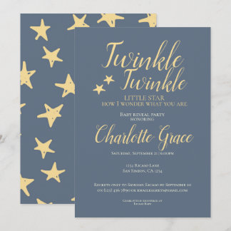 Baby Reveal Party Twinkle Twinkle Little Star Invitation