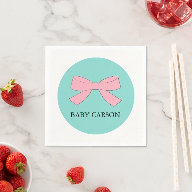 BABY Reveal Pink & Blue Sprinkle Shower Party Paper Napkins (Insitu)