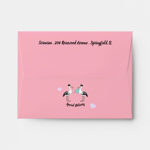 BABY Reveal Special Delivery Girl Pink Party Envelope