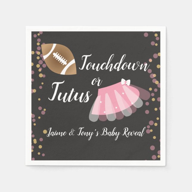 Baby Reveal Tutus or Touchdown Napkins (Front)