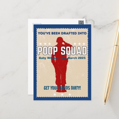 Baby Reveal _ Youve Been Drafted Into Poop Squad Postcard