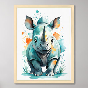 Baby Rhino Nursery Wall Art