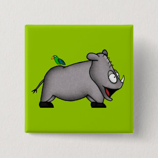 Baby Rhino Pinback Button