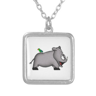 Baby Rhino Silver Plated Necklace