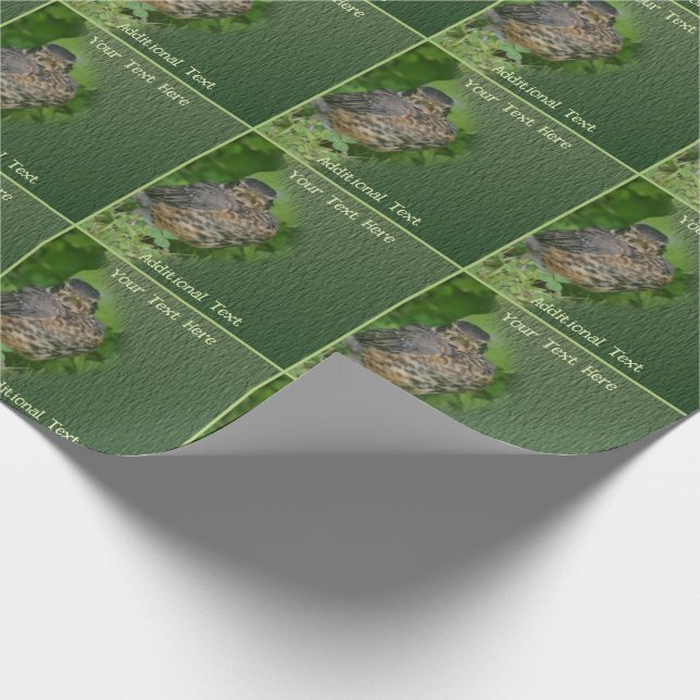 Baby Robin Fledgling Bird Nature Personalized Wrapping Paper (Corner)
