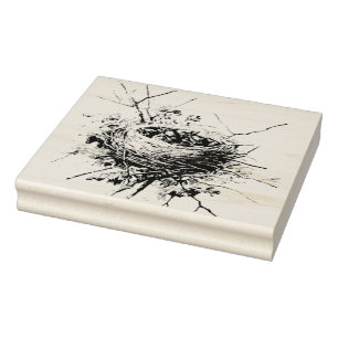 Baby Robins Nest Rubber Stamp