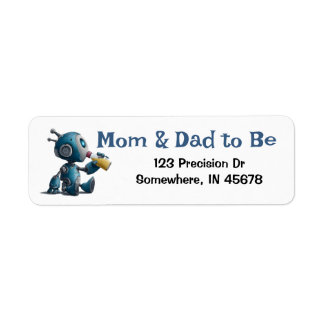 Baby Robot - Baby Shower Return Address Label