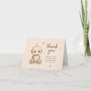 Baby Robot Baby Shower Thank You Card