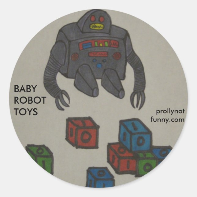 Baby Robot Toys Classic Round Sticker (Front)
