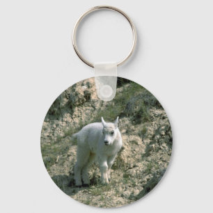 Baby Rocky Mountain Goat Keychain