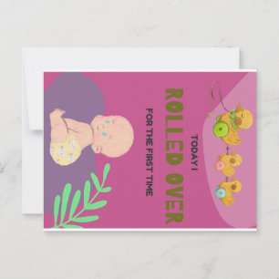 Baby rolling over postcard