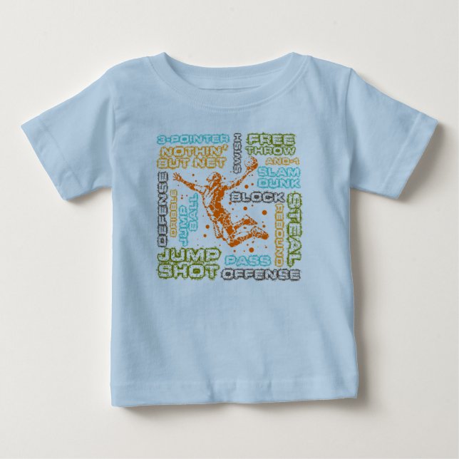 Baby Romper, Basketball Baby T-Shirt (Front)