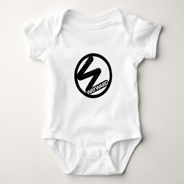 Baby Romper Black Wayward Logo  (Front)