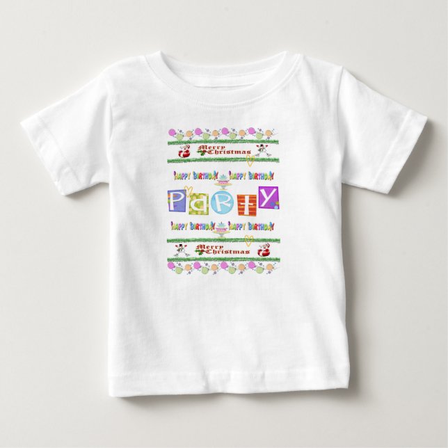 Baby Romper Merry Christmas Happy Birthday (Front)