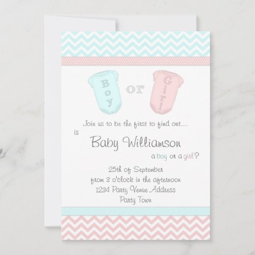 Baby Romper Suits Gender Reveal Party Invitations