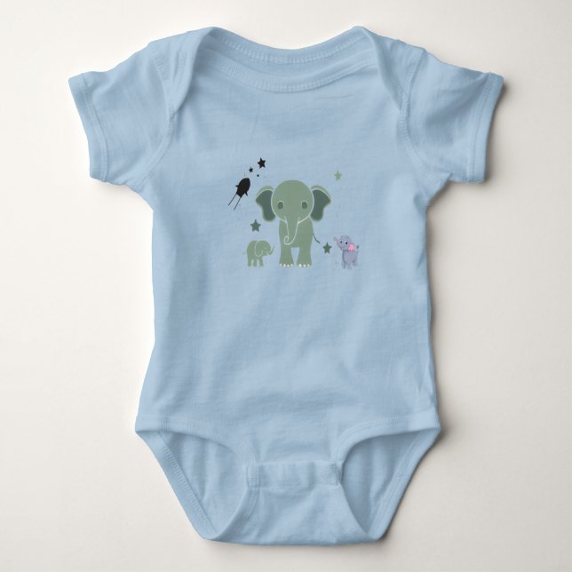 baby romper white elephant  (Front)