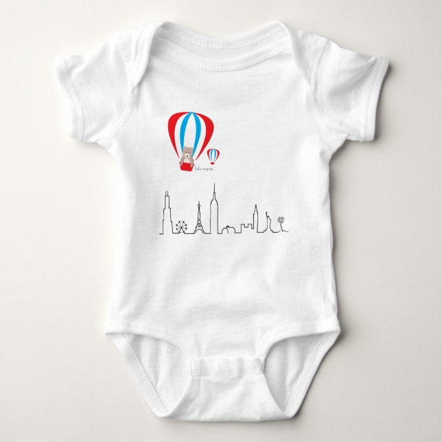 Baby Romper with World skyline (Front)