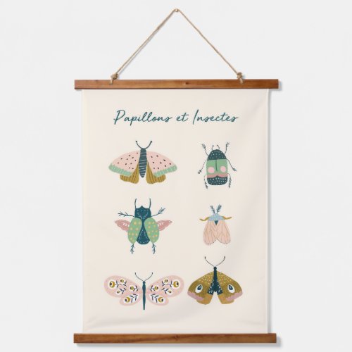 Baby Room Nursery Butterflies and Beetle  Hanging Tapestry